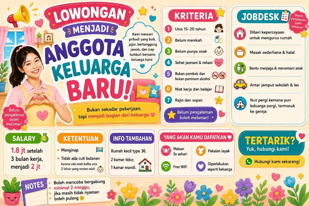 Lowongan ART serabutan menginap