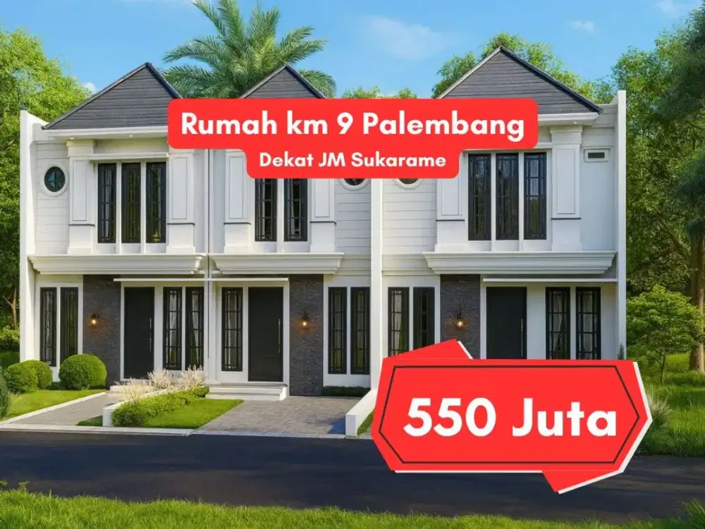 Jual Rumah KM 9 Palembang Dekat JM Sukarami – Type 63 SHM LT 84 m² Harga 550 Juta