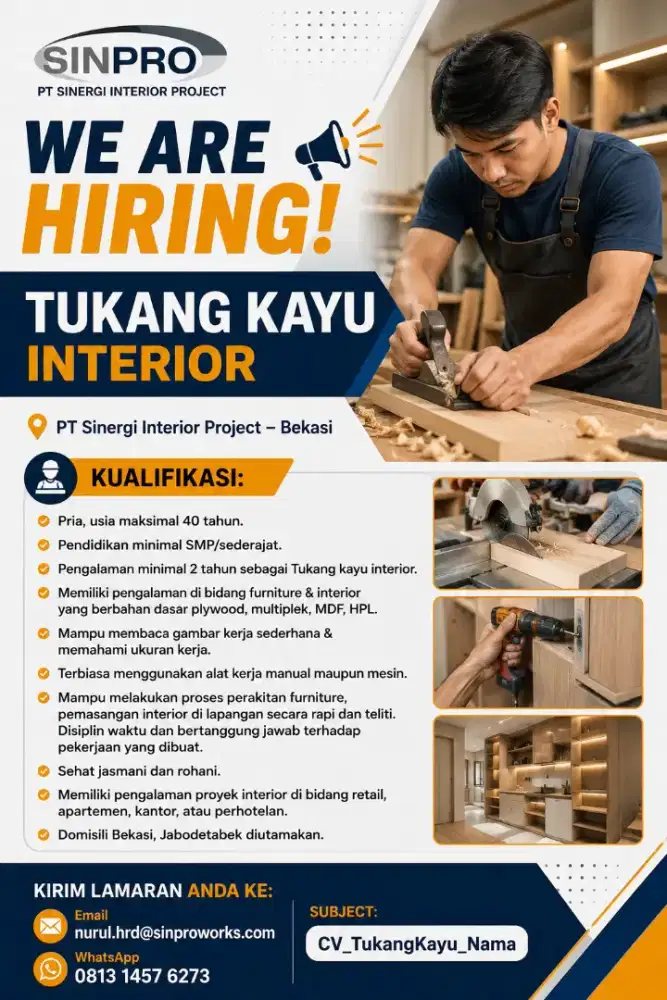 Lowongan Kerja Tukang Kayu