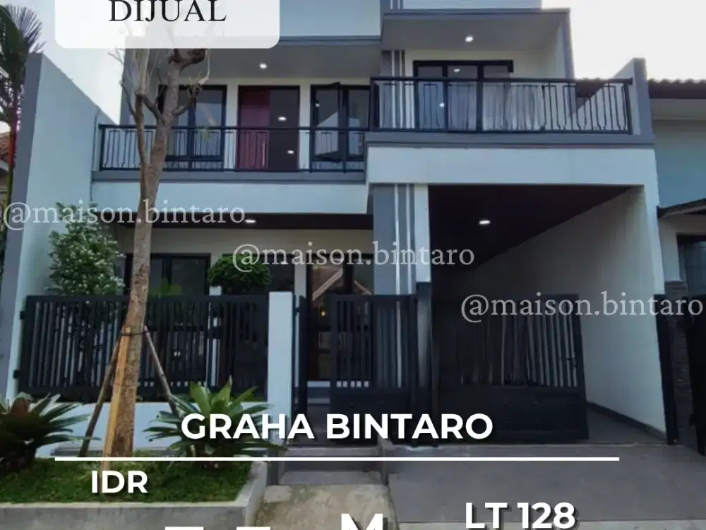 Fasad Modern & Balkon Luas! Rumah 2,5 Lantai Di Graha Bintaro — Bangunan Lapang, Siap Huni & Legalitas SHM  (SP 0602)