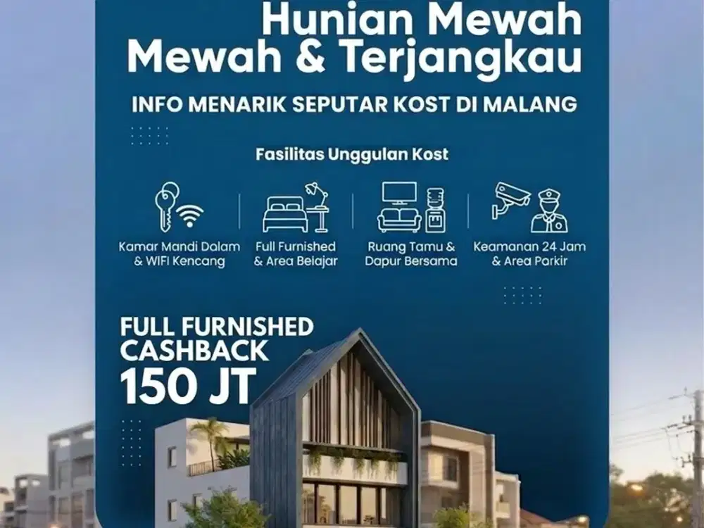 Kost Modern Malang 10 kamar pasive income stabil