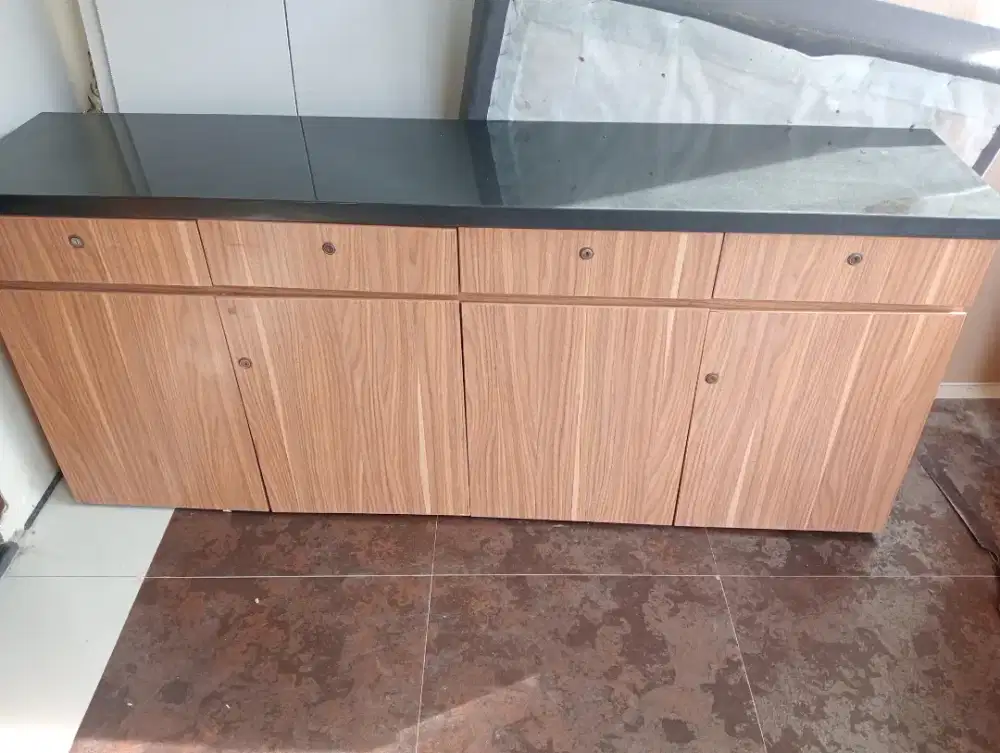 Meja buffet tv marmer asli