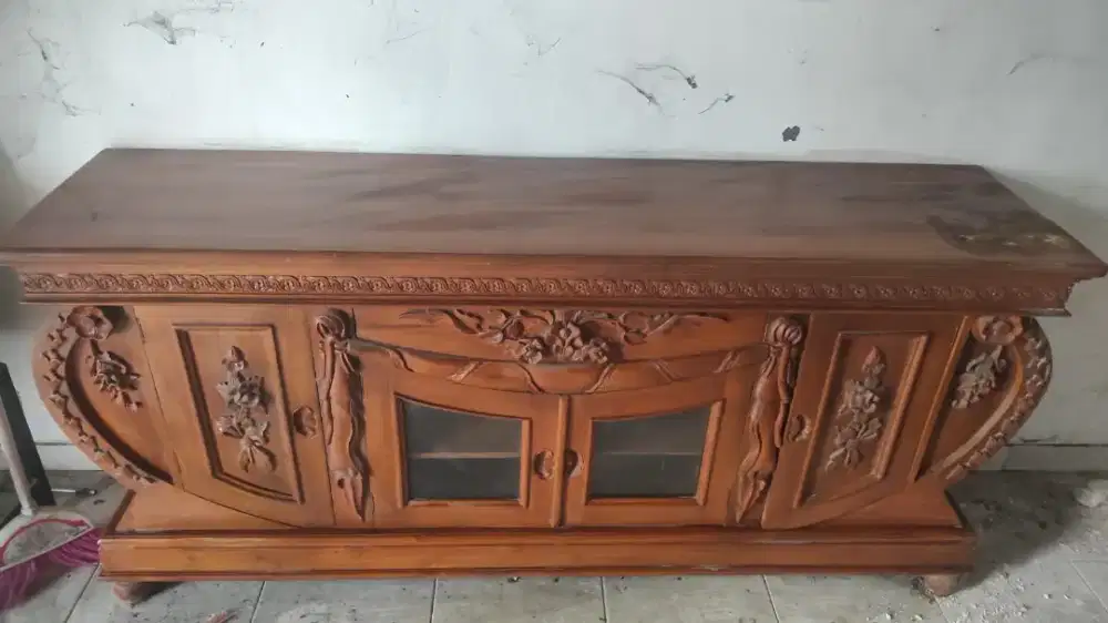 Meja laci kayu jati