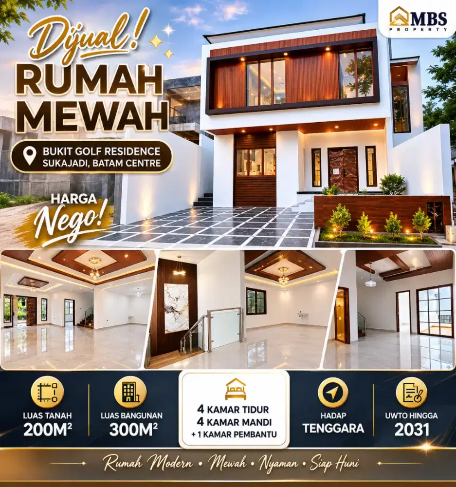 DIJUAL‼️
Rumah Mewah BUKIT GOLF RESIDENCE - SUKAJADI , Batam Centre