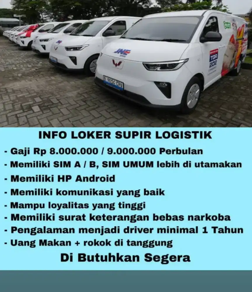 Dibutuhkan supir logistik