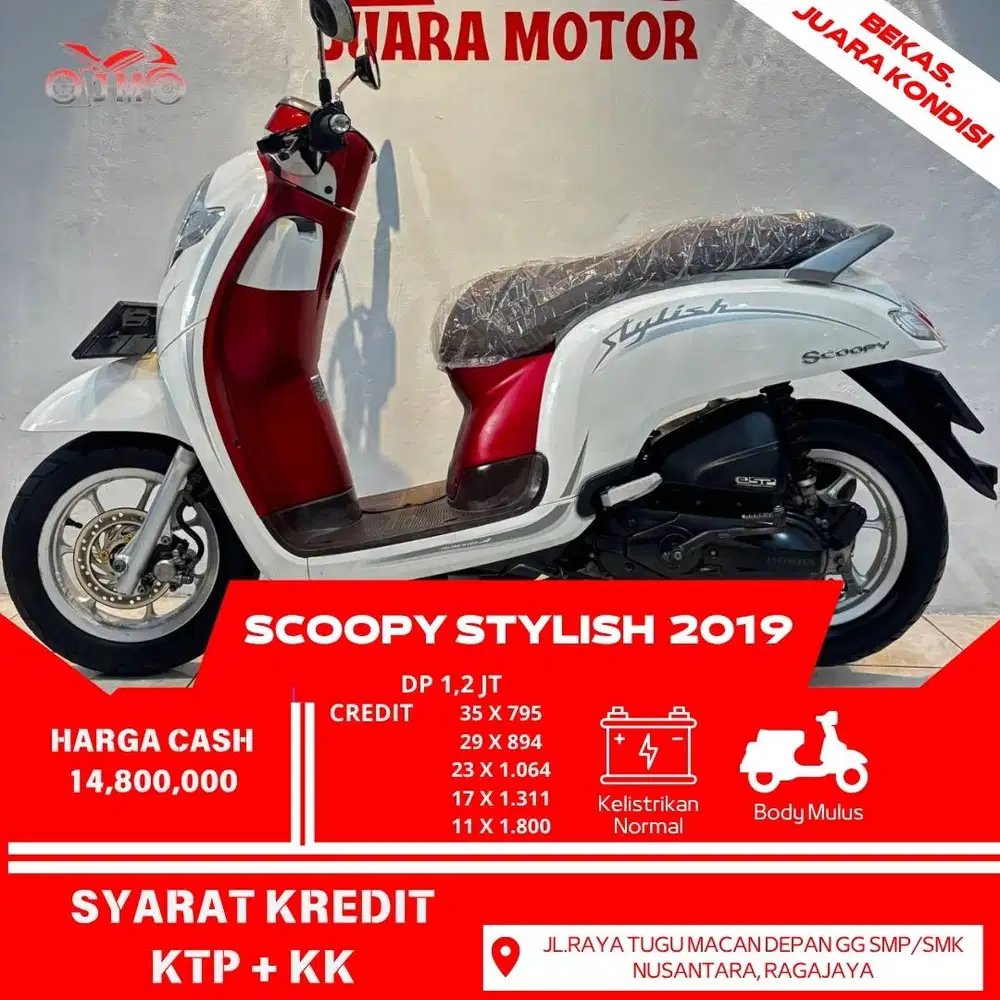 SCOOPY STYLISH 2019 SURAT LENGKAP MULUS SIAP PAKE TERMURAH