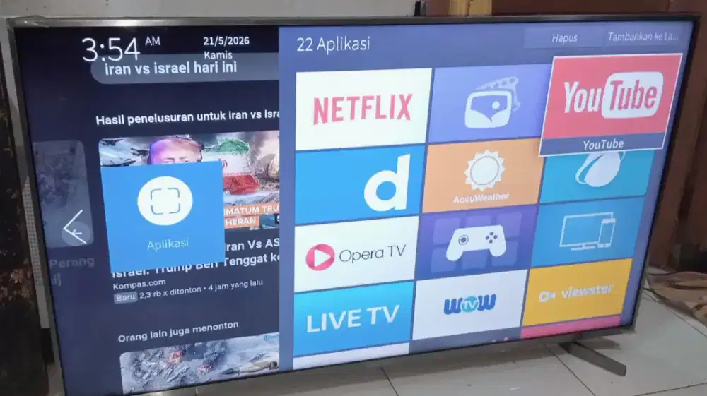 Bu Tv Smart Digital Android Hisense 55inch,msh grez,bigkai diplastikin