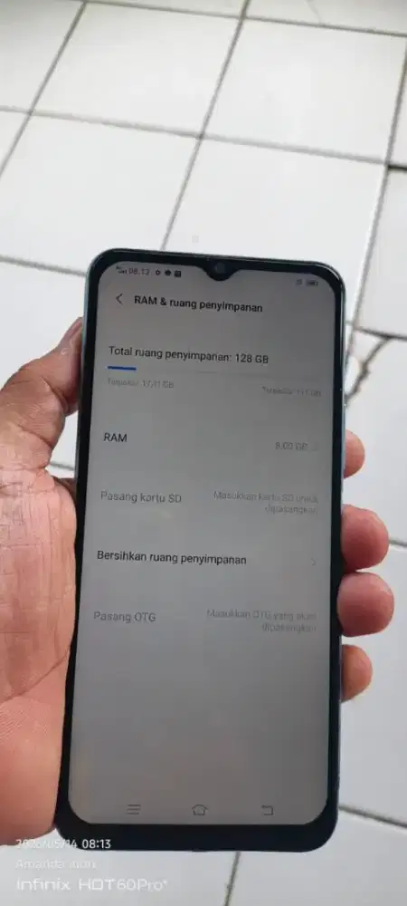 Vivo.  Y17. Refurbis 8/256 mnus retak normal smua