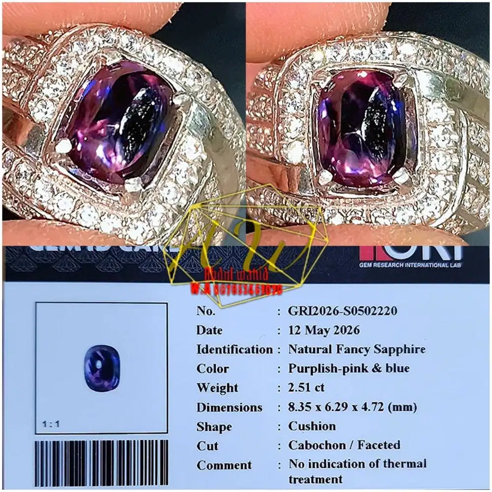 Cinci fancy sapphire 2,51carat top color