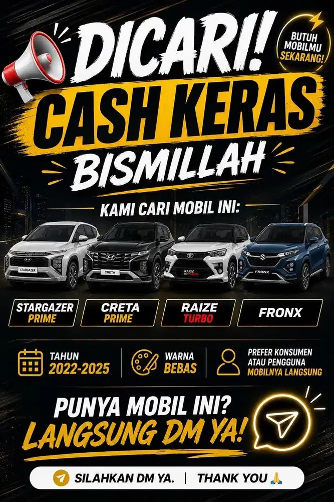 Dicari! Mobil untuk pribadi