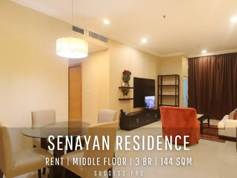 For Rent! Senayan Residence Tower 3 Middle Floor with Golf & City View Move-in Ready