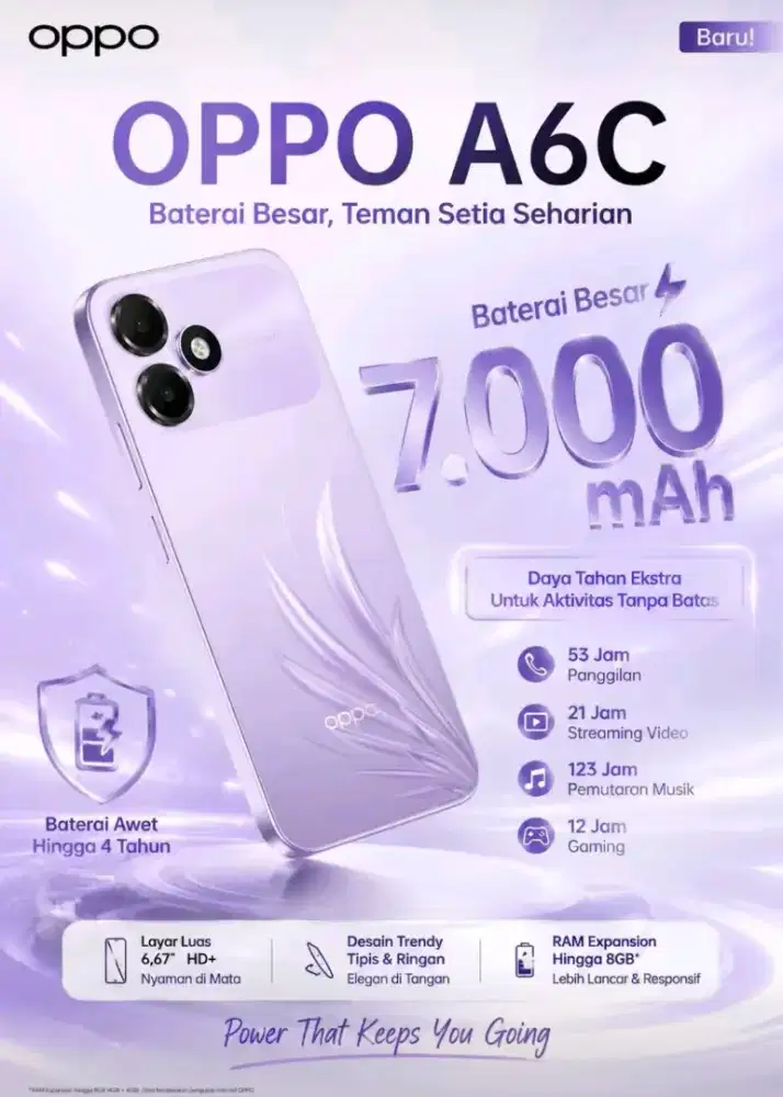New Oppo A6c bisa cash, kredit, tuker tambah