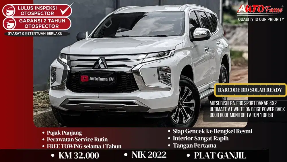 Mitsubishi Pajero Sport Dakar 4x2 Ultimate AT NIK 2022