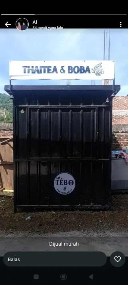 Dijual booth container jualan aesthetic black