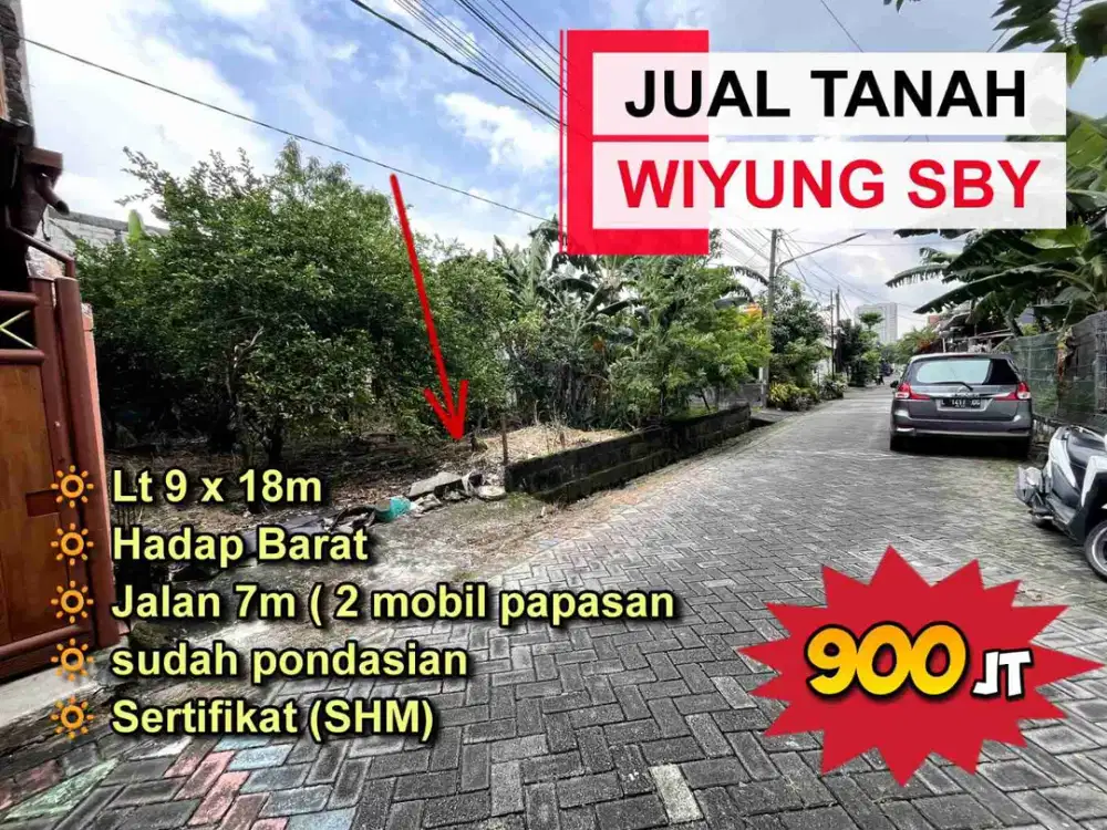 Dijual Tanah Karangan jaya Wiyung Surabaya siap bangun Bebas Banjir