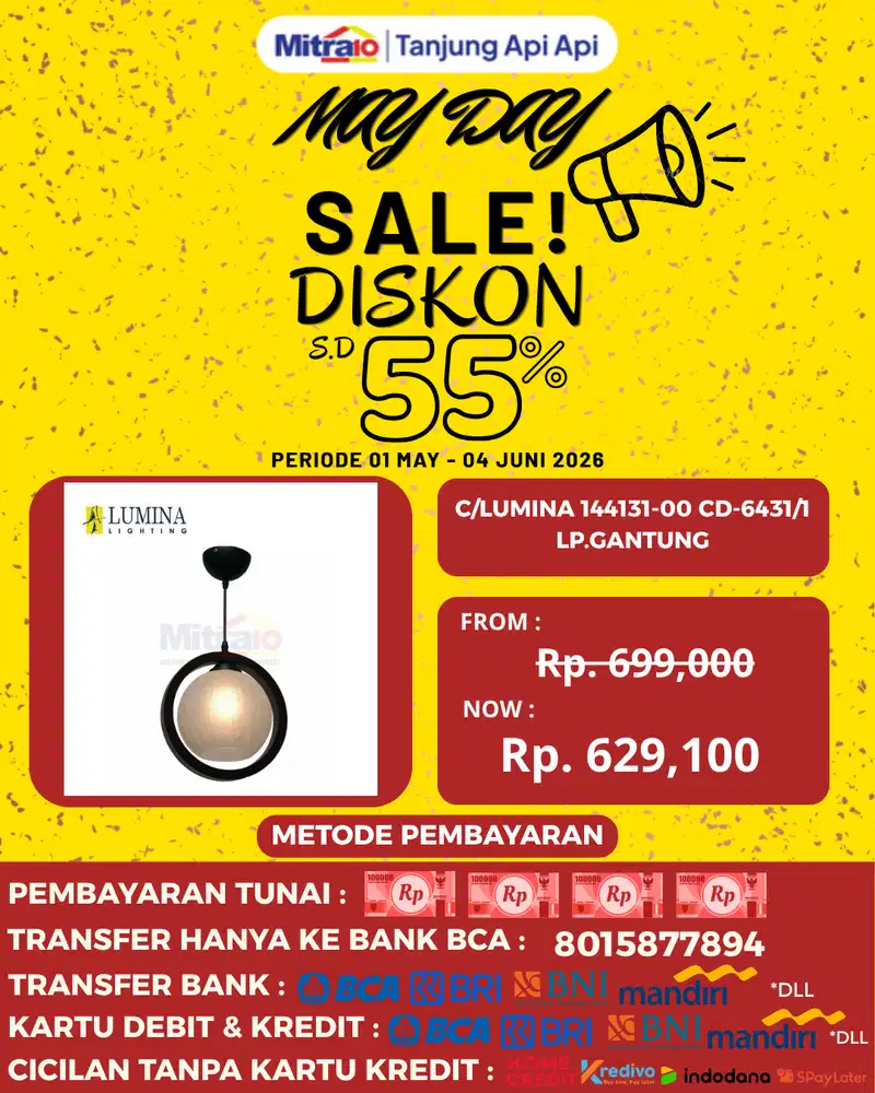 Lumina Lampu Gantung 144131-00 CD-6431/1 Hitam