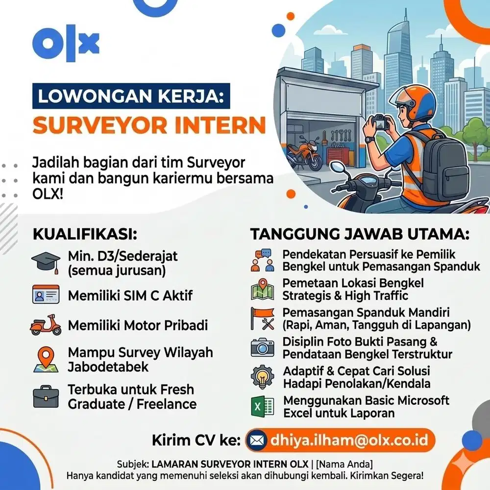 Surveyor Magang Intern Driver Marketing