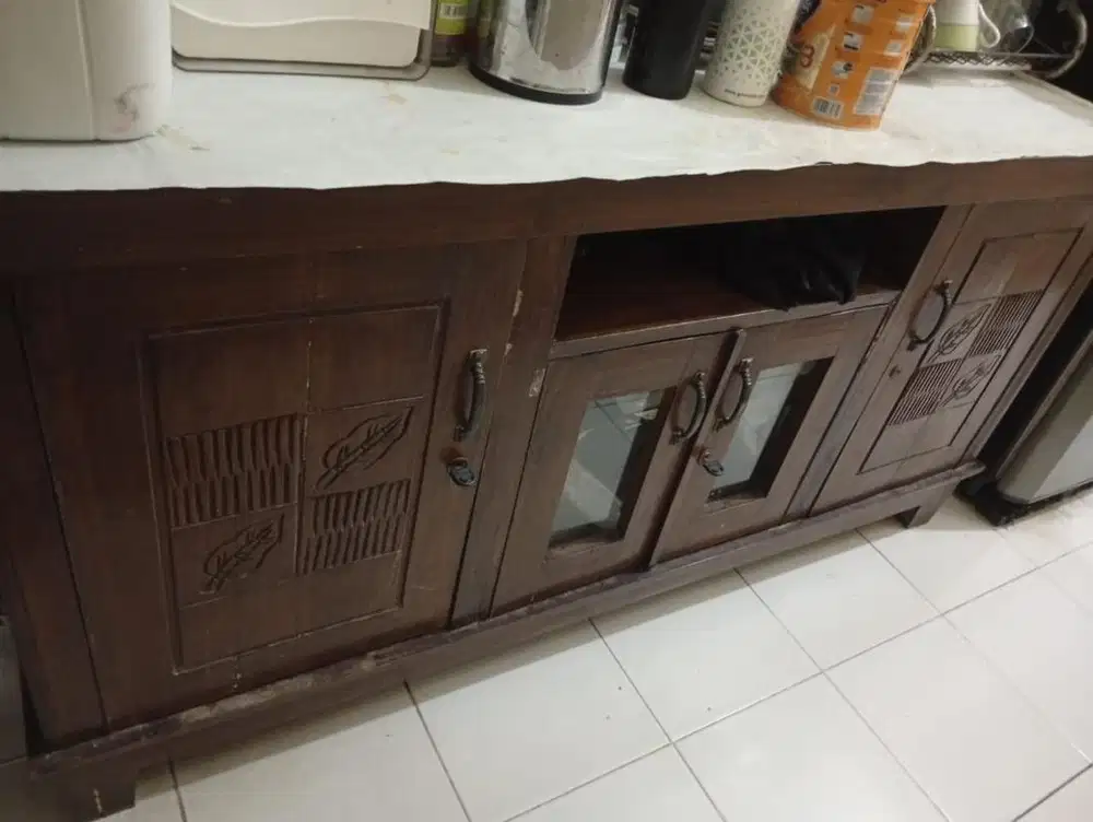 DIJUAL MURAH MEJA RIAS, MEJA TAMU, BANGKU & LEMARI PANJANG BUAT TV