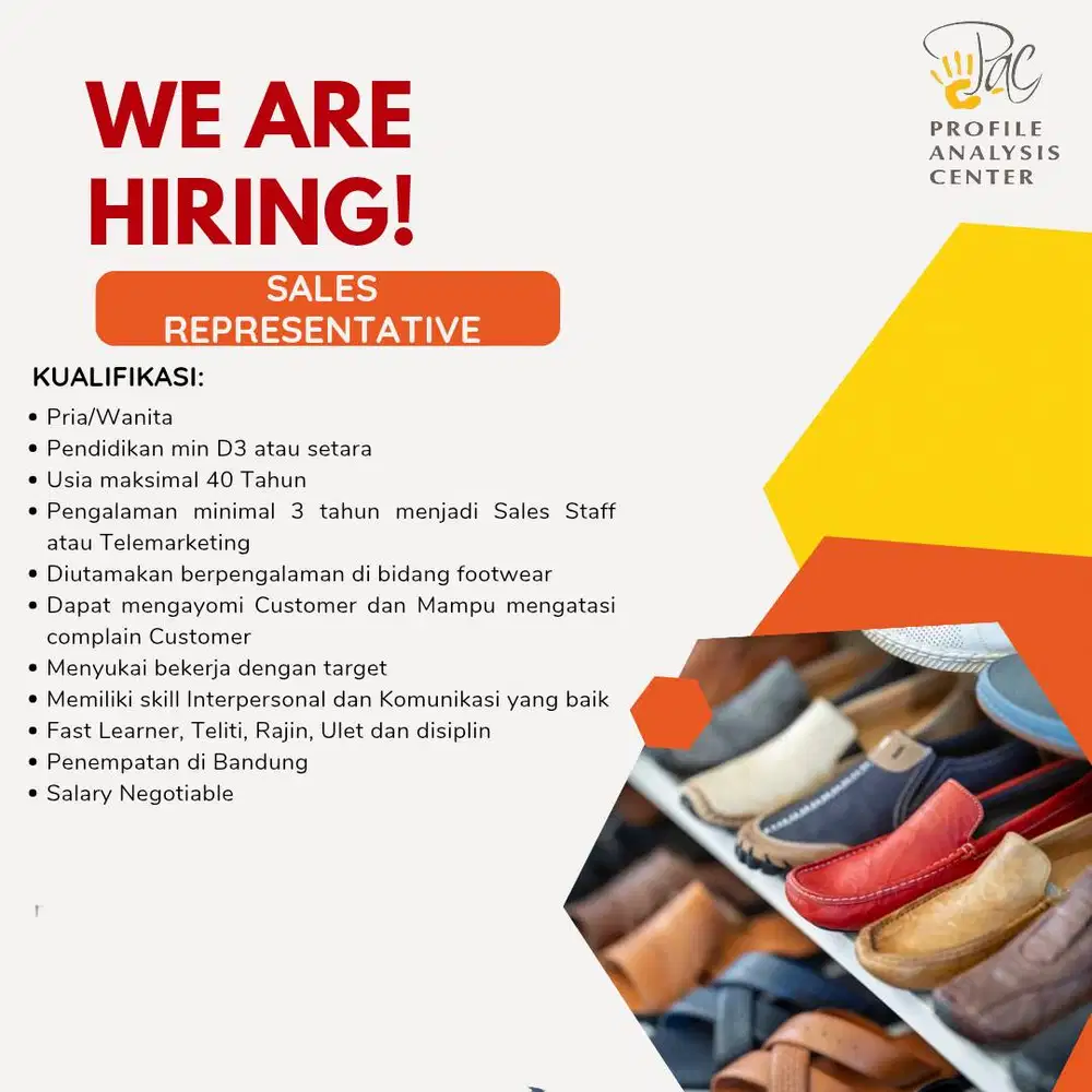 Loker berbagai posisi: Content Creator, Sales, Desain Grafis