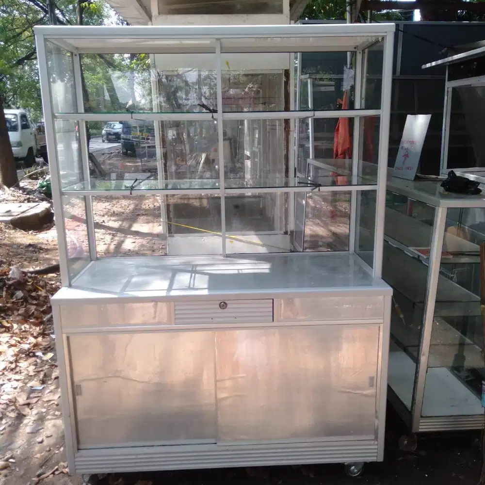 Etalase makanan, kaca aluminium second