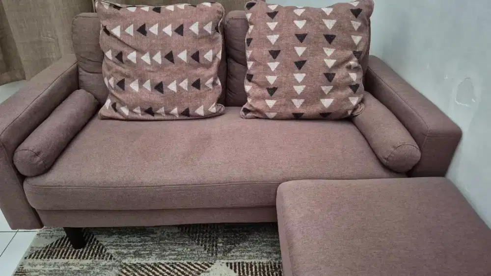 Sofa informa bentuk L coklat