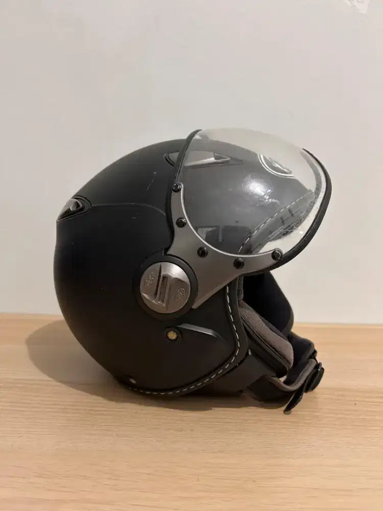 Helm KYT Elsico Solid Black Doff Retro Classic Ukuran M INK NHK GM