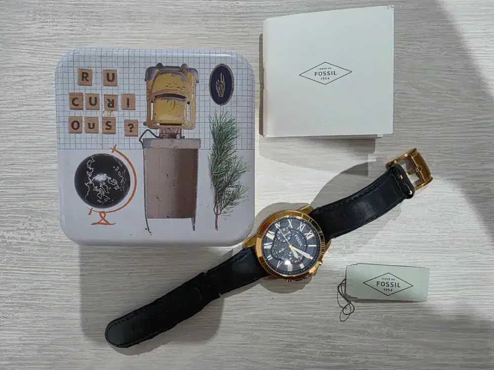Jam Tangan Pria Fossil FS 4835 dark blue Navy ORI