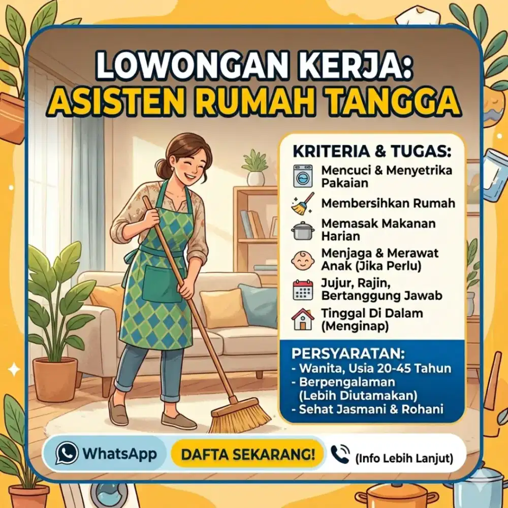 Dibutuhkan ART pulang hari