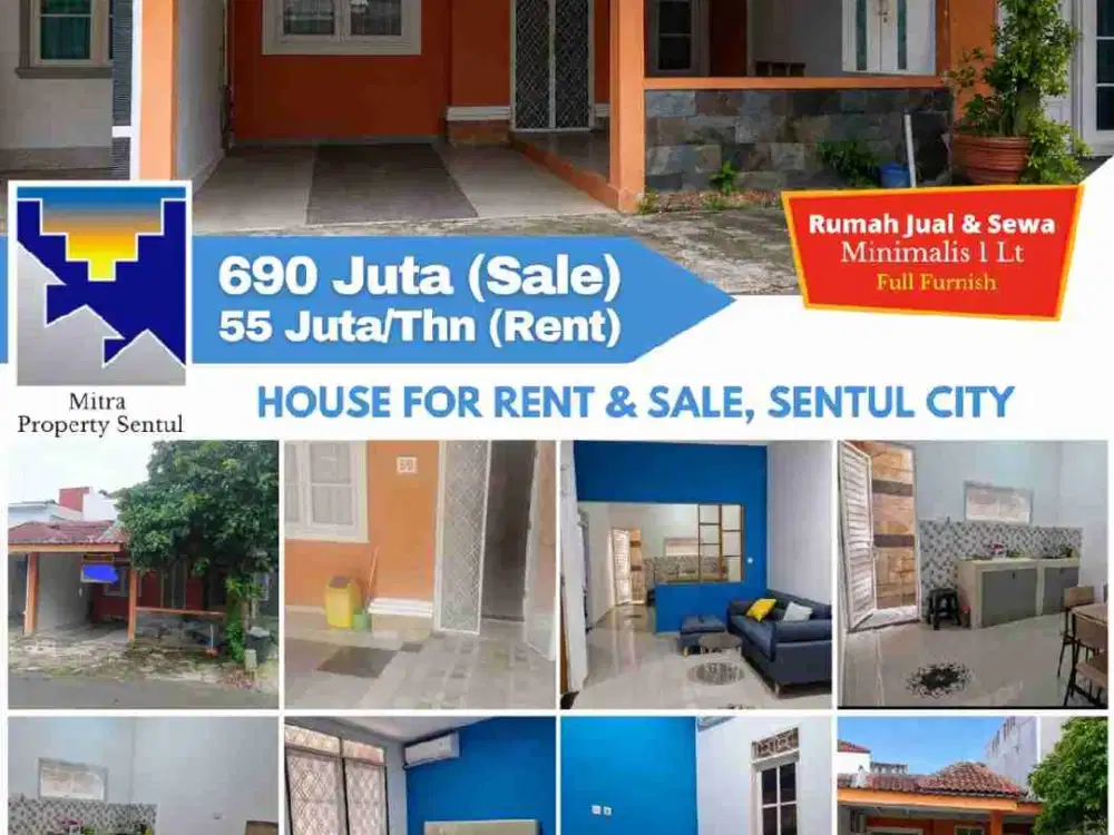 Rumah mungil satu lantai siap huni di lingkungan yang asri dan kwalitas udara yang segar
