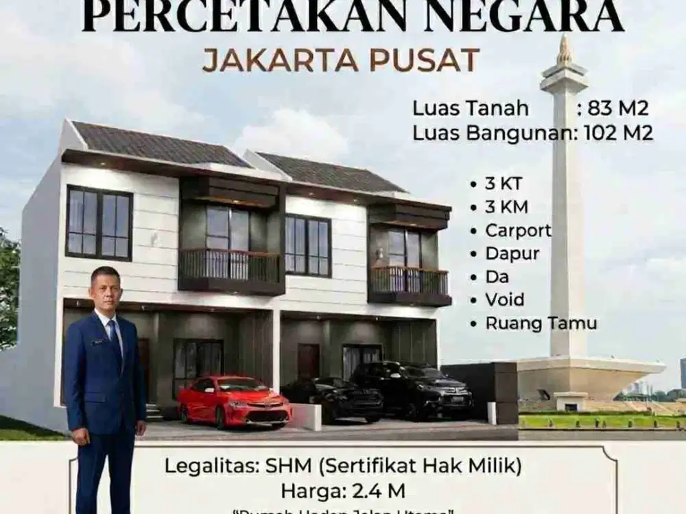 Rumah Cantik Mewah Elegant di Percetakan Negara, Jakarta Pusat