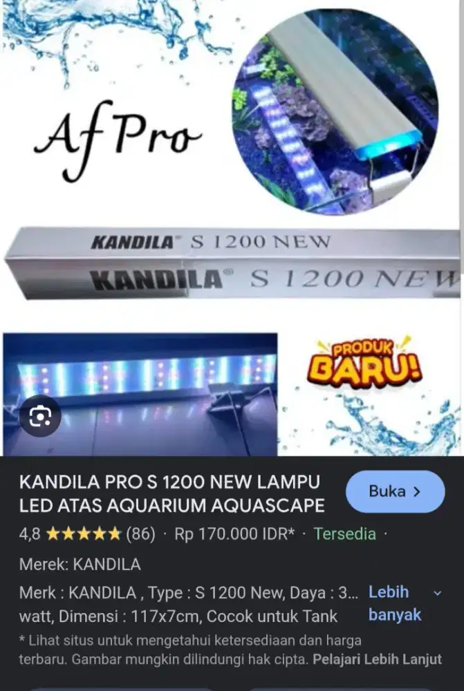 Lampu aquarium kandila s 1200