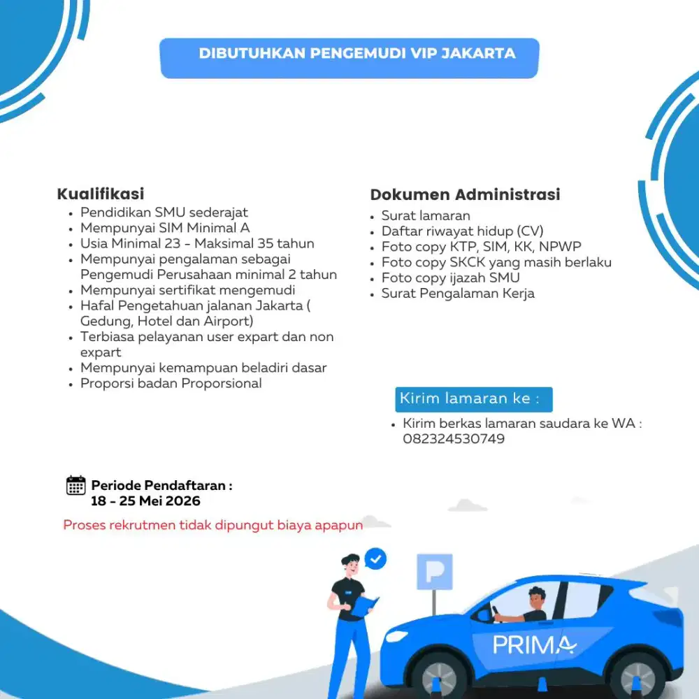Dibutuhkan pengemudi Jakarta