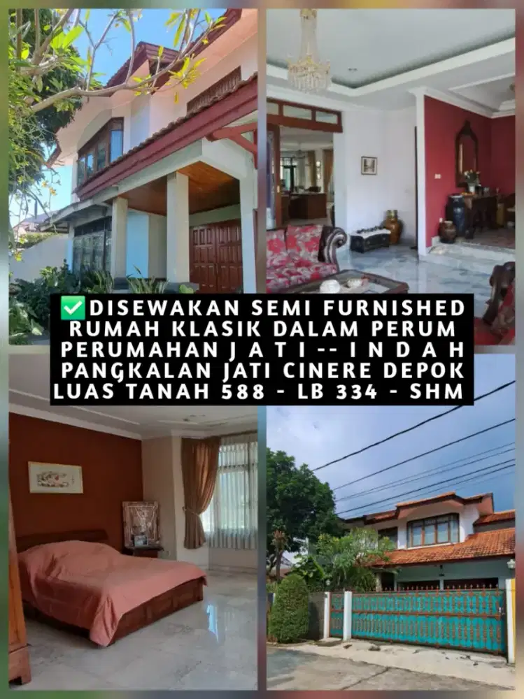 DISEWAKAN RUMAH DI PERUMAHAN JATI INDAH PANGKALAN JATI CINERE DEPOK