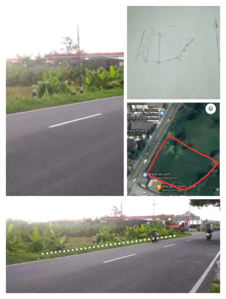 Tanah Strategis 3km Kampus UII jalan Kaliurang dekat Pasar Gentan