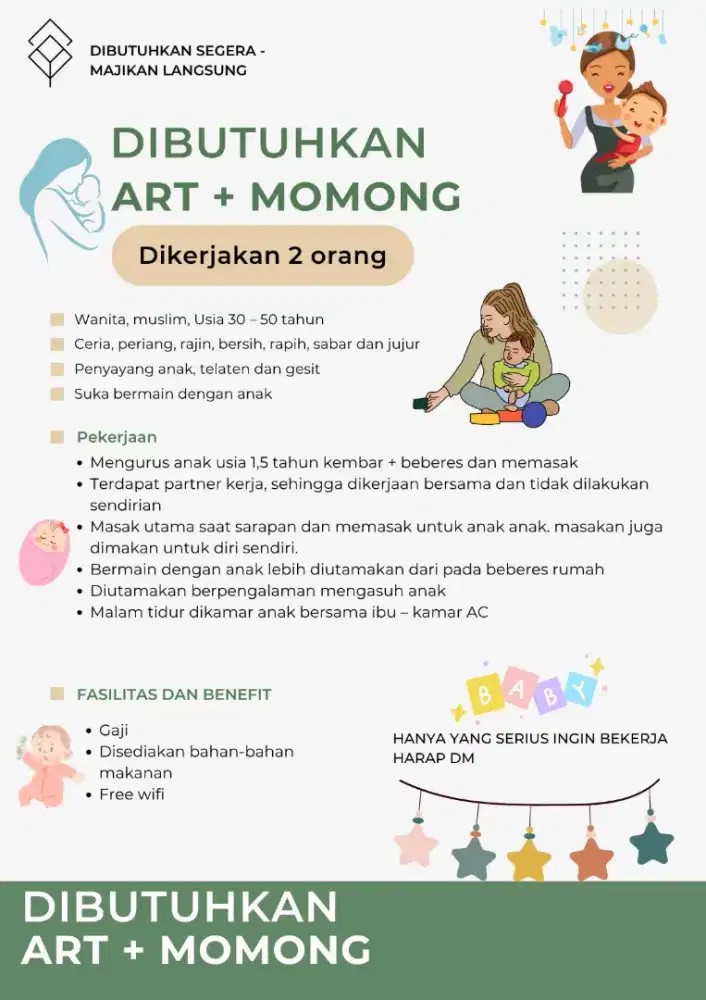 Dicari pengasuh ART