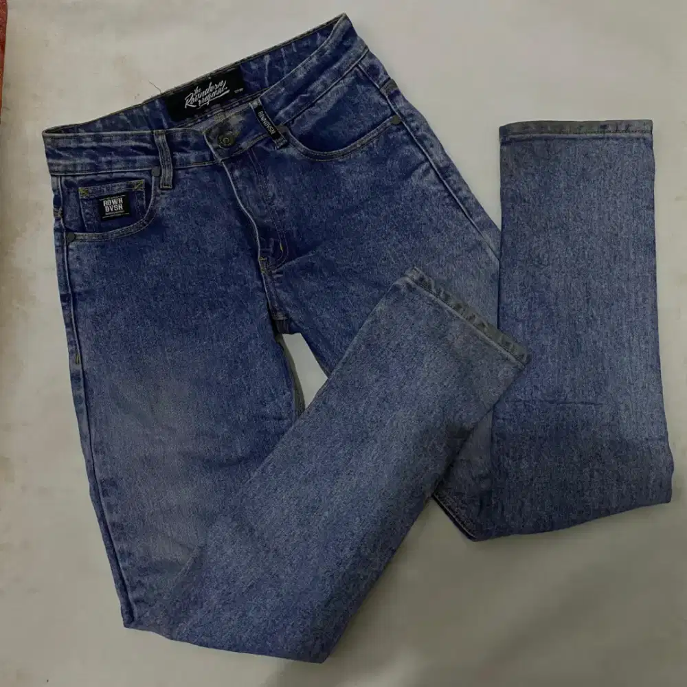 Celana Panjang Denim Distro Rown Division Regular Fit Stretch Jeans