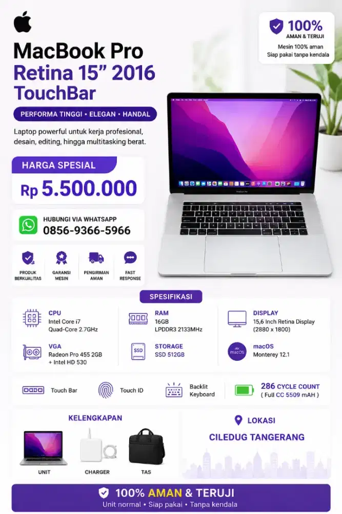 MacBook Pro Retina 15 Inch 2016 TouchBar