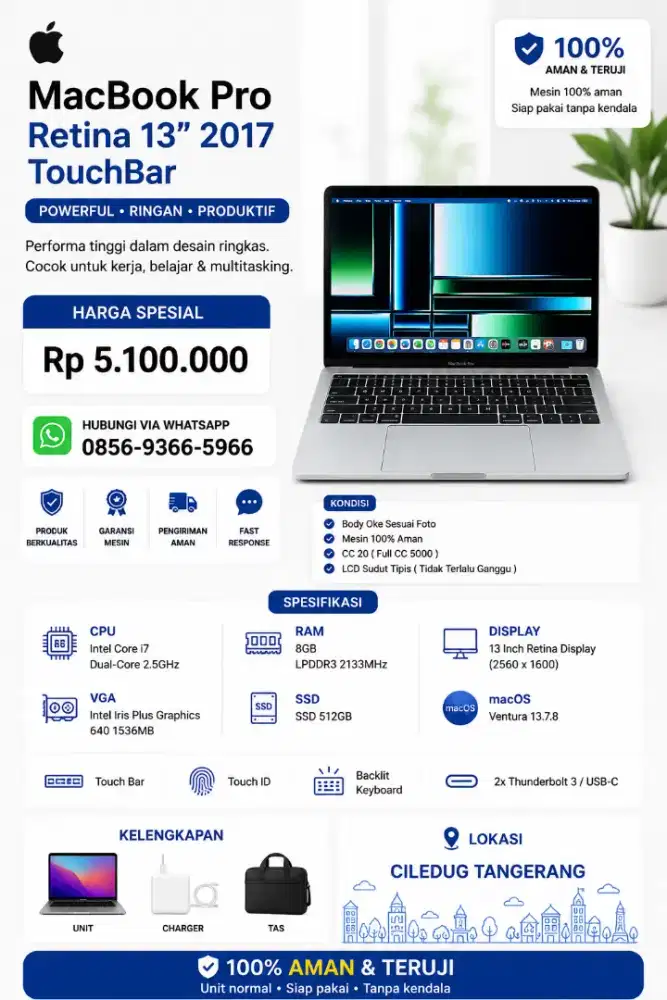 MacBook Pro Retina 13 Inch 2017 TouchBar