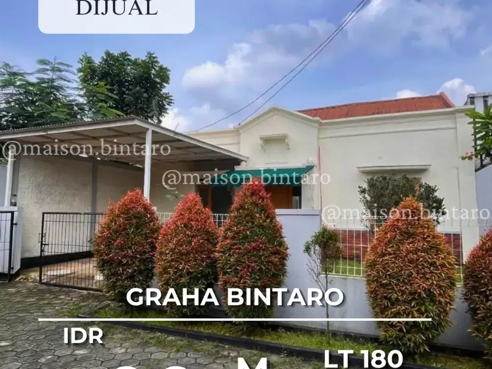 Halaman Asri & Luas! Rumah 1 Lantai Di Graha Bintaro — Lingkungan Tenang, Siap Huni & Legalitas SHM  (SP 1098)