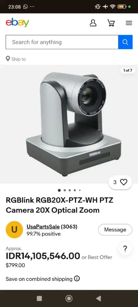 RGBlink RGB20X-PTZ-WH PTZ Camera 20X Optical Zoom (JUAL RUGI 2 UNIT)