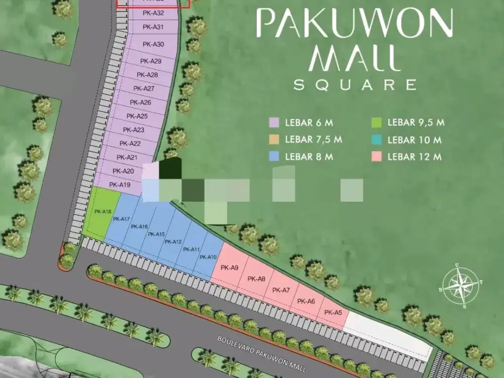 DIJUAL DISEWAKAN LAHAN KAVLING KOMERSIAL PAKUWON MALL SQUARE DEPAN PAKUWON MALL PREMIUM
