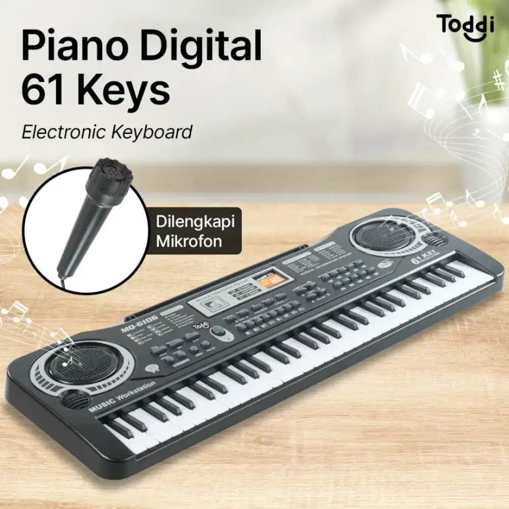 Toddi Organ Piano Digital Electronic Keyboard 61 Keys