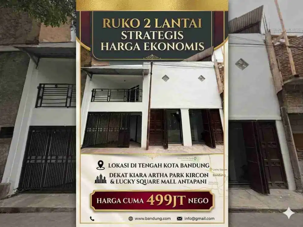 Ruko Strategis Jual Murah dekat Kiara Artha Park Bandung