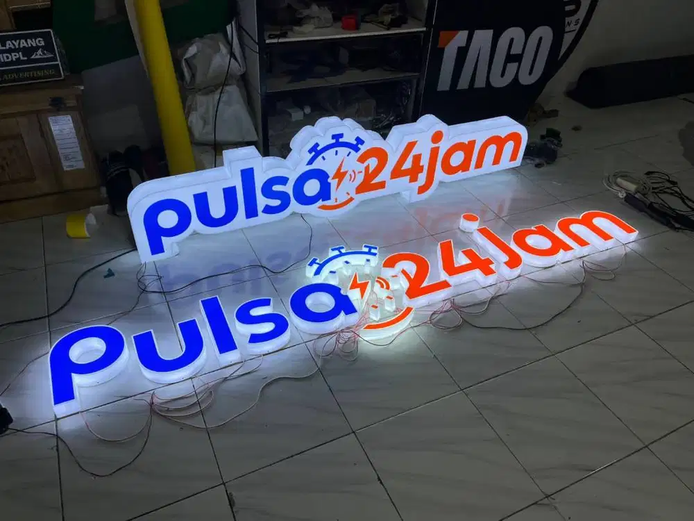 Papan Nama Neon Box Outdoor/ Huruf Timbul/ Reklame Toko