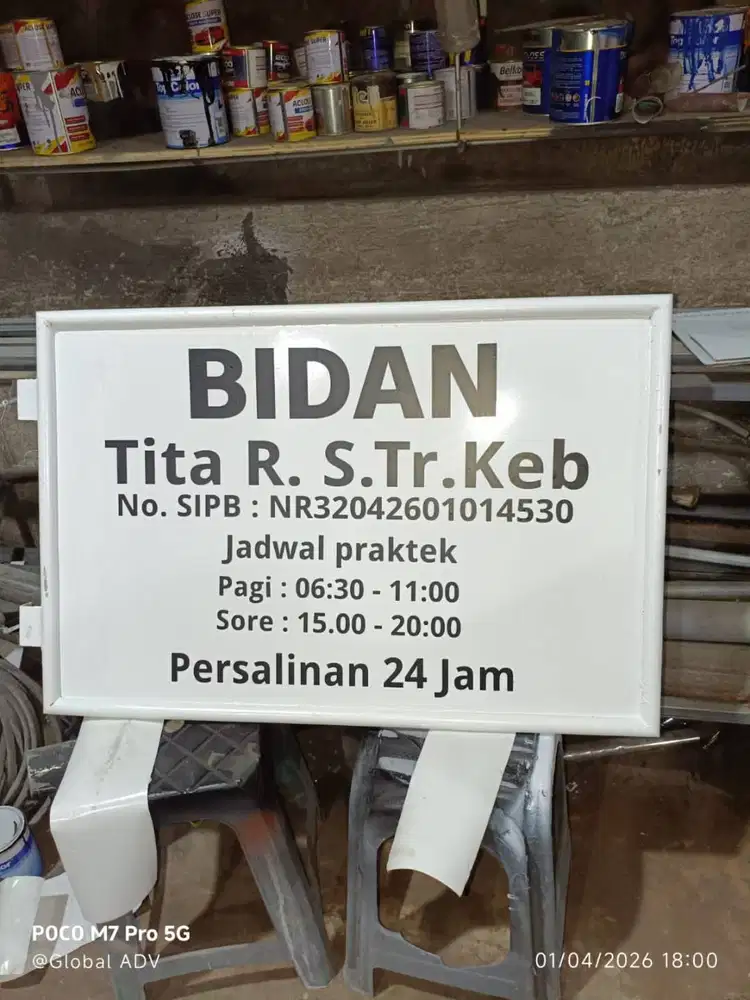 Plang Nama Neon Box Huruf Timbul