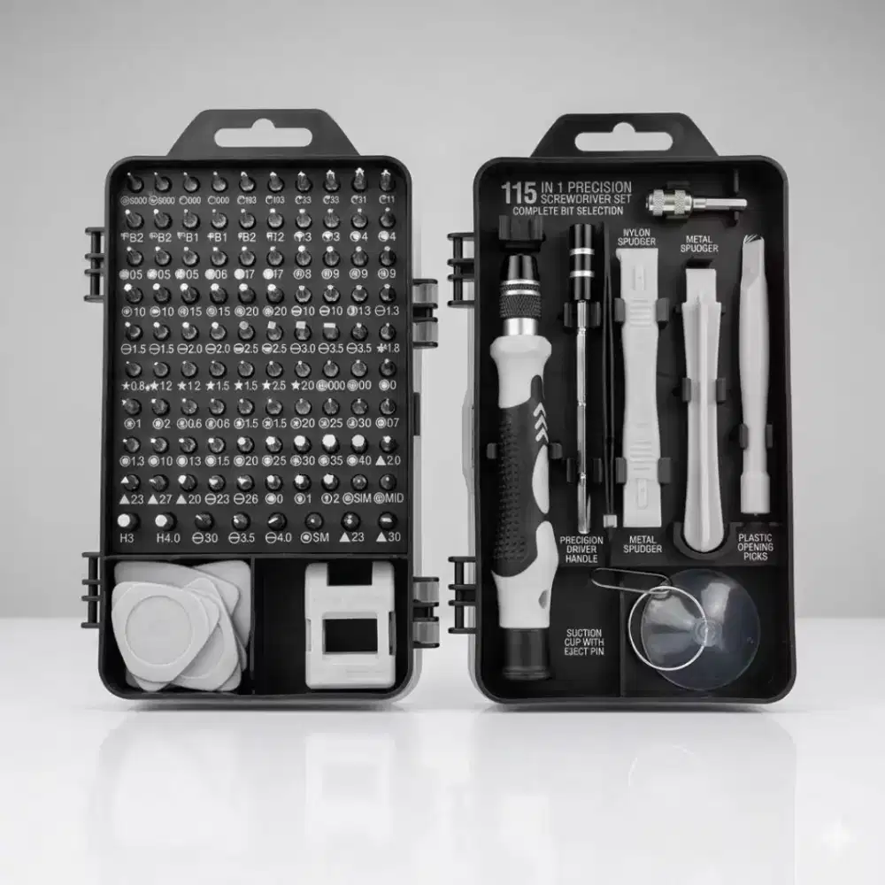 Obeng HP Set 115in1 Tork Kunci Set Alat Service Paparansi HP Full Sett