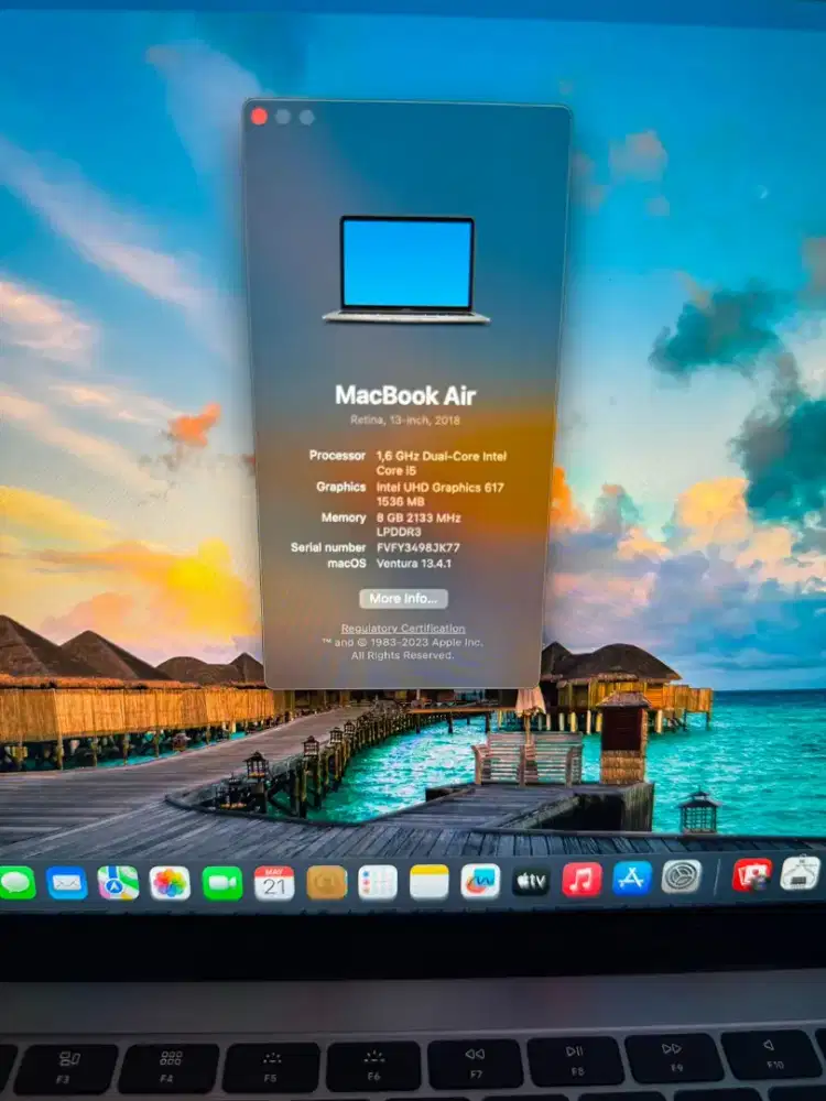 Macbook Air 2018 Ram 8 Ssd 128 Layar 13 inch Core I5 grey lngkap mulus
