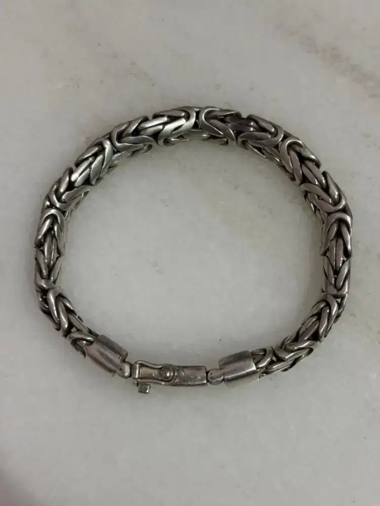 Gelang Perak 925 Pria Premium 48 Gram Model Byzantium – Elegan & Mewah