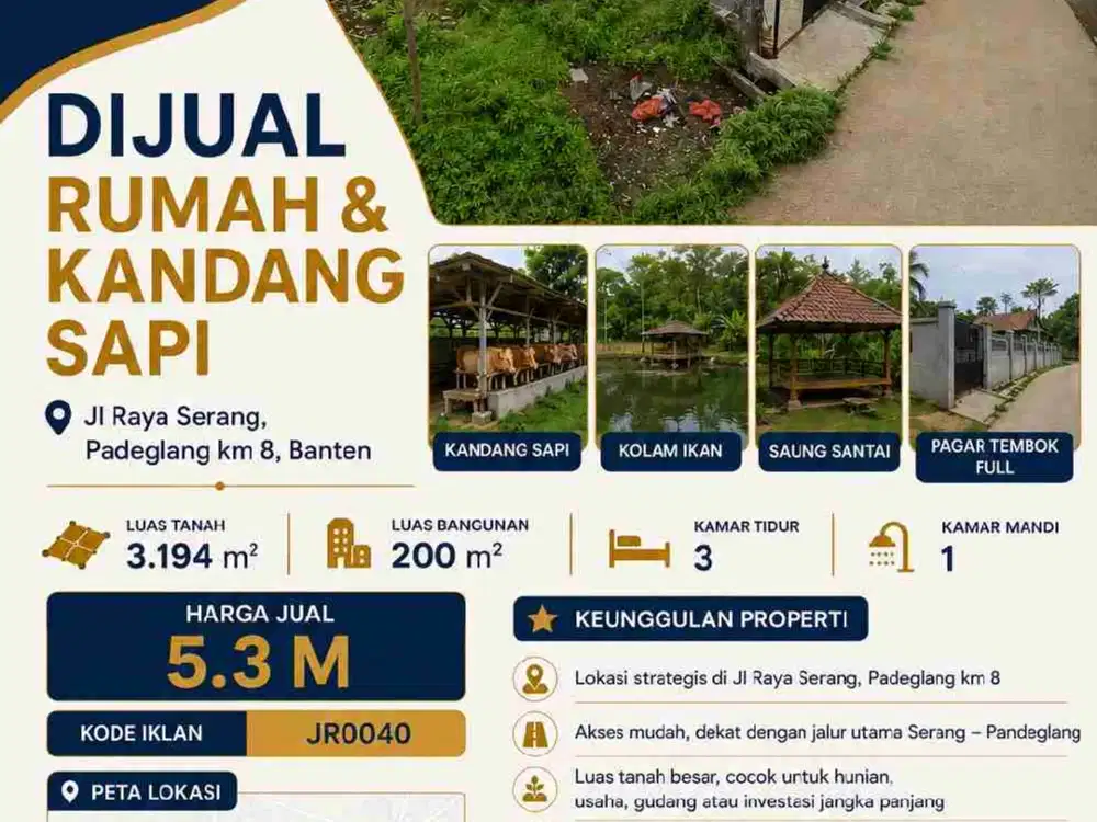 RUMAH & KANDANG SAPI
Jl Raya Serang – Pandeglang KM 8, Banten