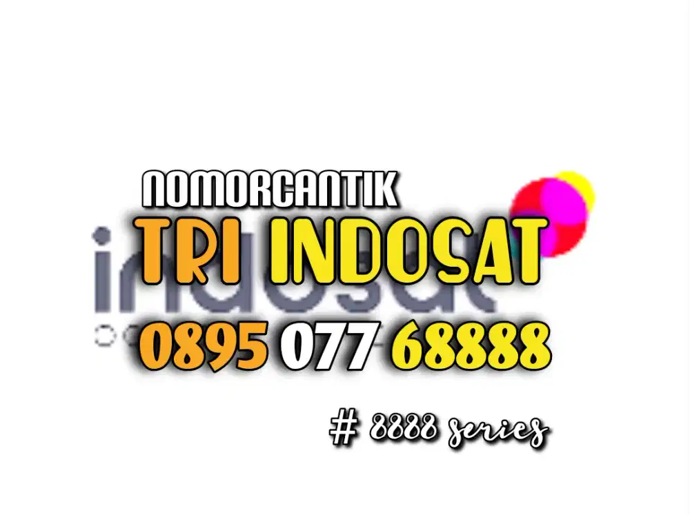 (bisa COD) Nomor CANTIK kartu TRI INDOSAT HOKI Kuarted 8888 # 77 68888